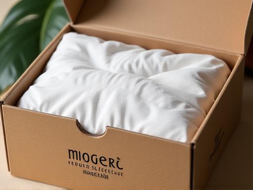 A neatly packed product in a branded, eco-friendly cardboard box with tissue paper.